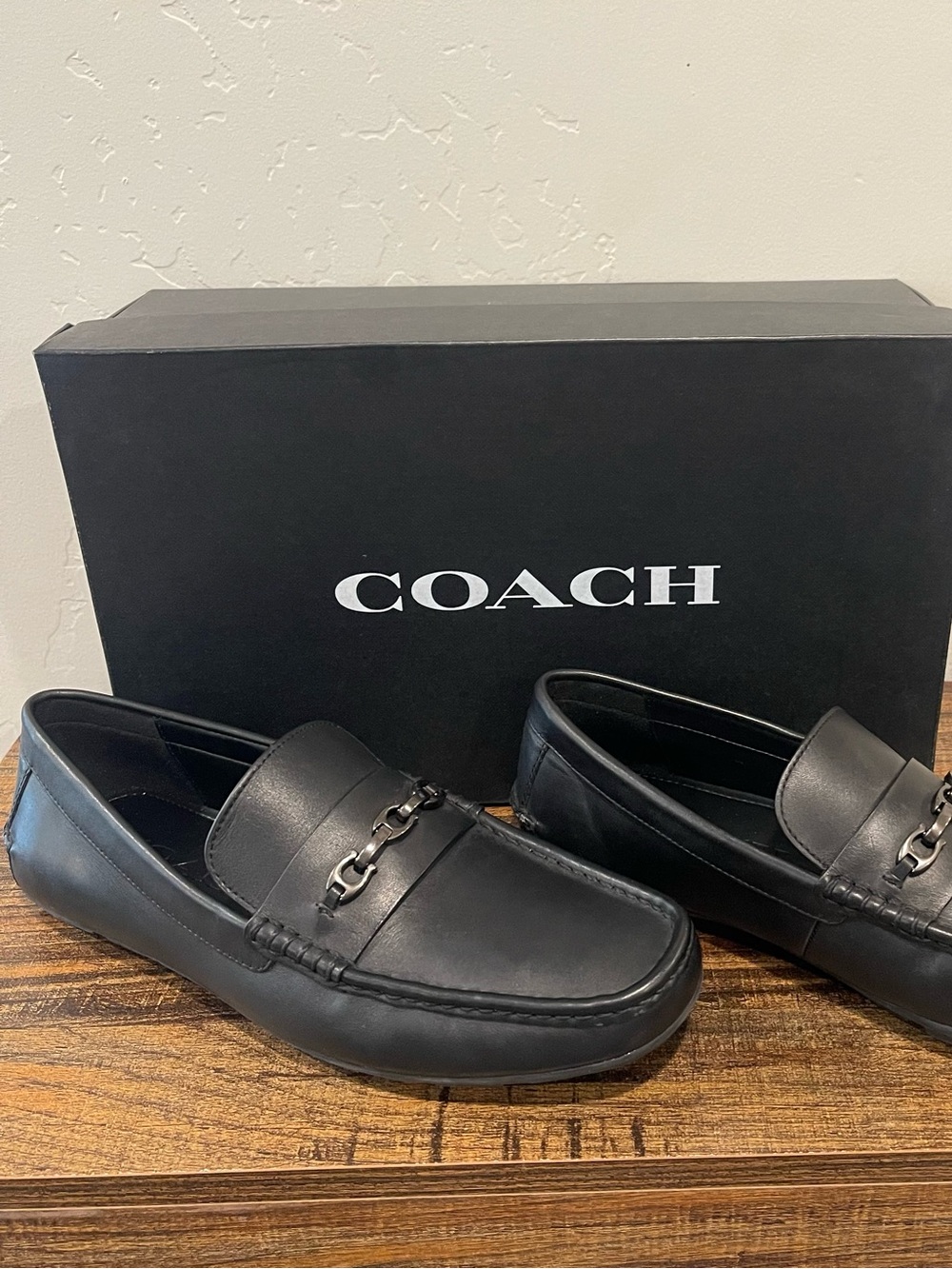 Coach Black Leather Bit Loafers Men’s Size 9D